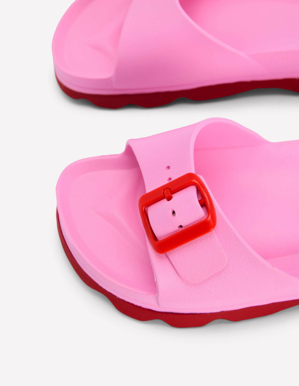Lyla Single Buckle Sliders-Pink/Red / Boden us