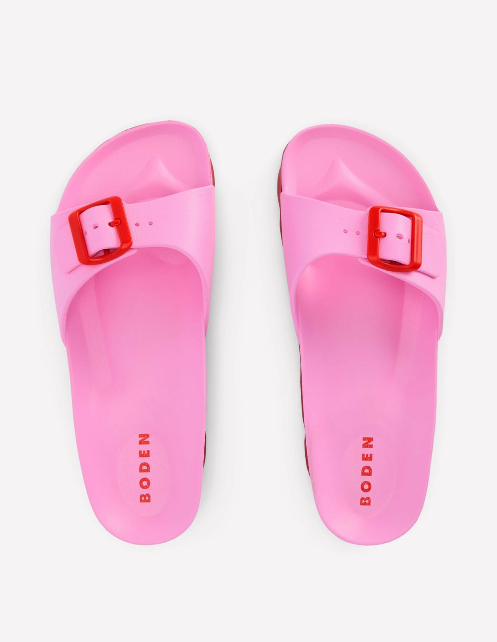 Lyla Single Buckle Sliders-Pink/Red / Boden us