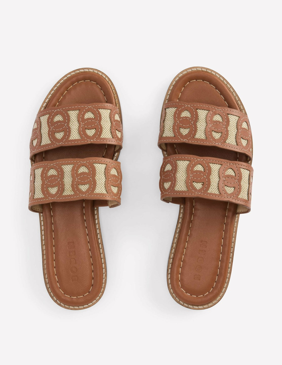 Interlocked Flat Sandal-Tan / Boden