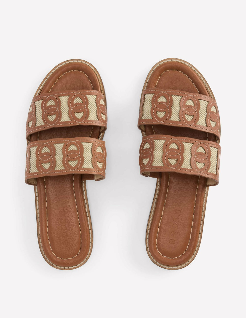 Interlocked Flat Sandal-Tan / Boden