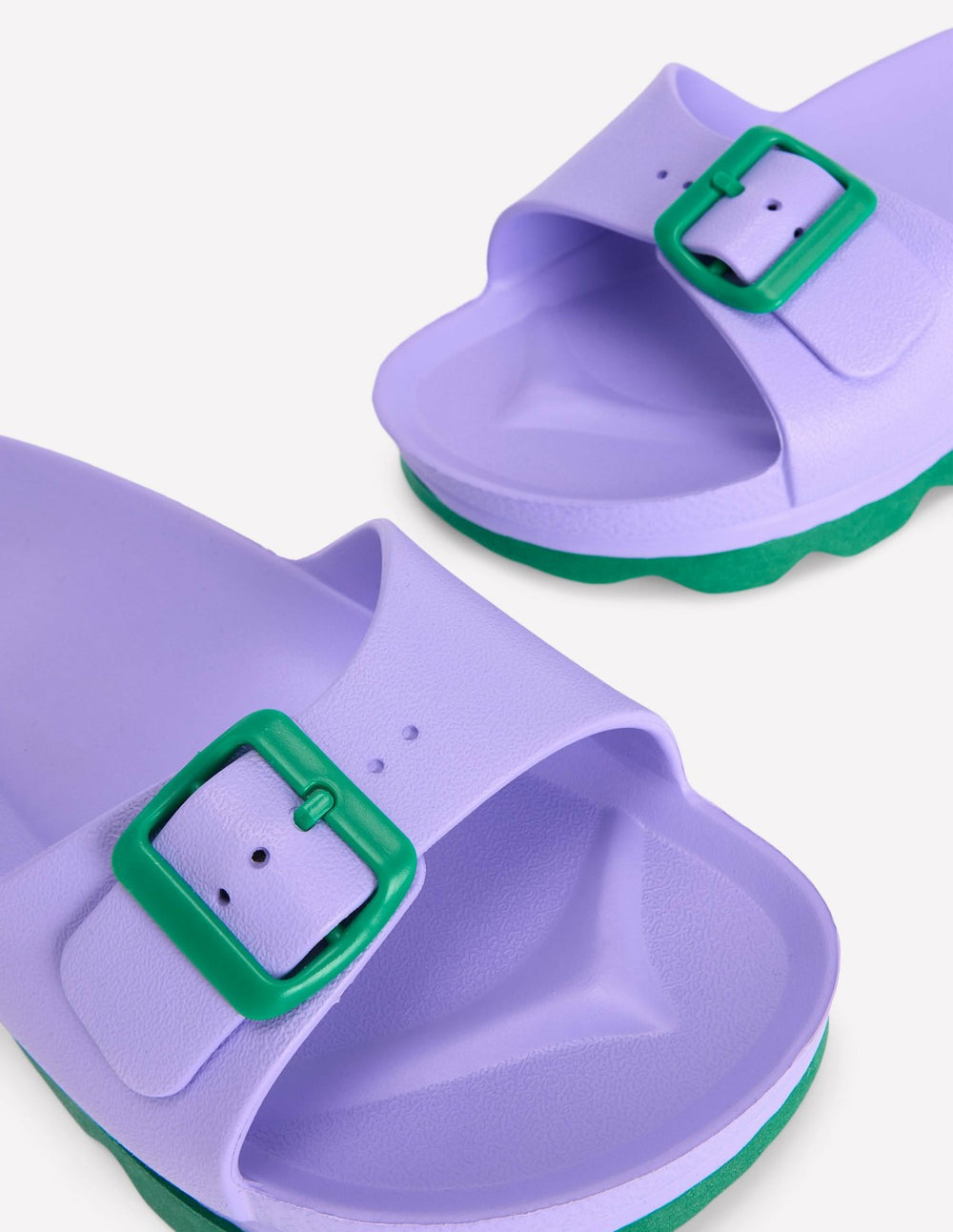 Lyla Single Buckle Sliders-Lilac/Green / Boden Online
