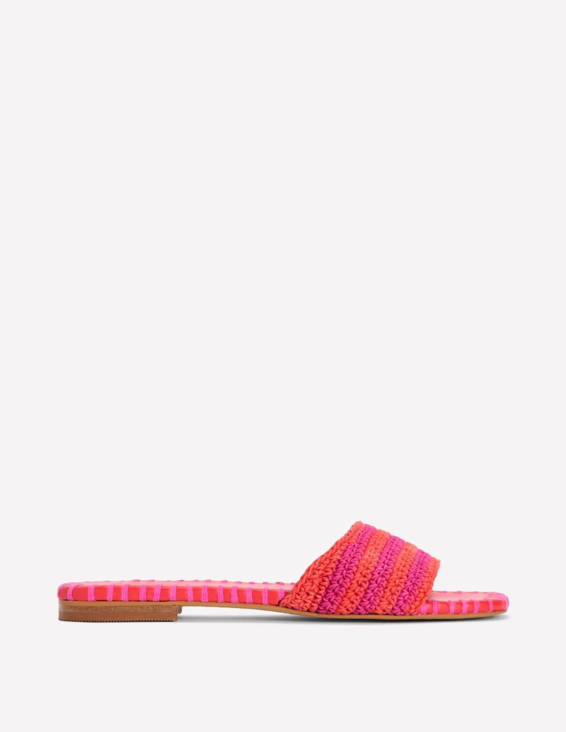 Trim Detail Flat Sandal-Pink Peony/Orange Stripe / Boden Discount