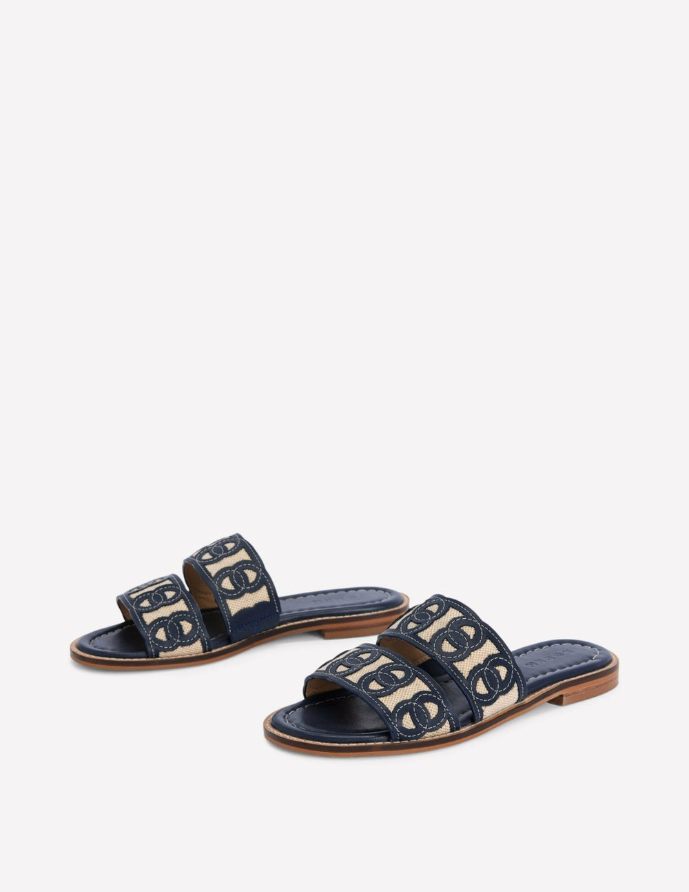 Interlocked Flat Sandal-Navy / Boden On sale
