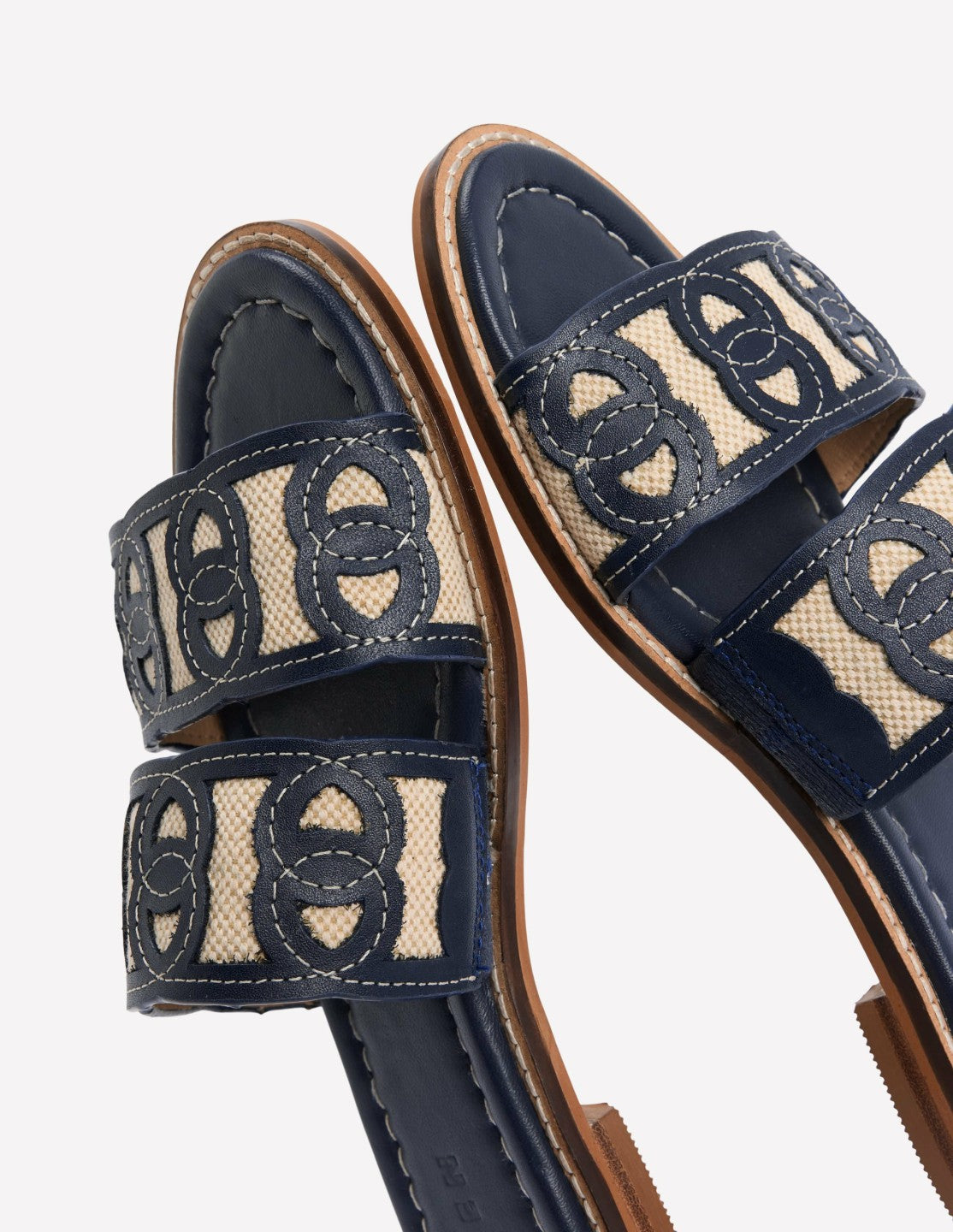 Interlocked Flat Sandal-Navy / Boden On sale