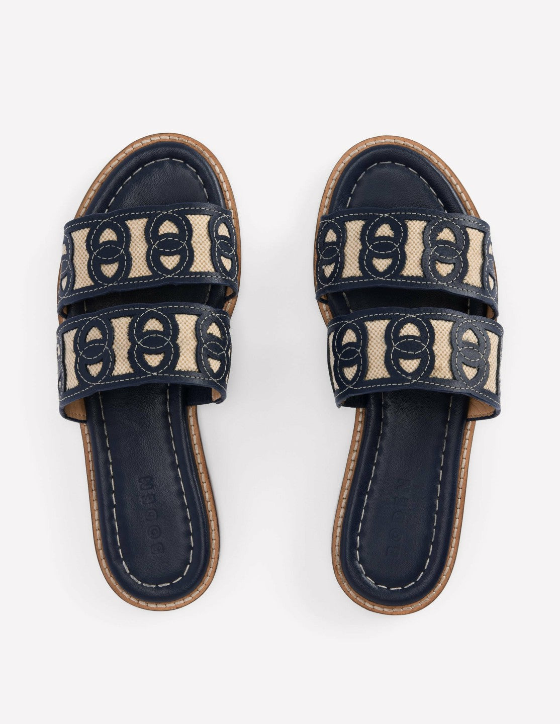 Interlocked Flat Sandal-Navy / Boden On sale