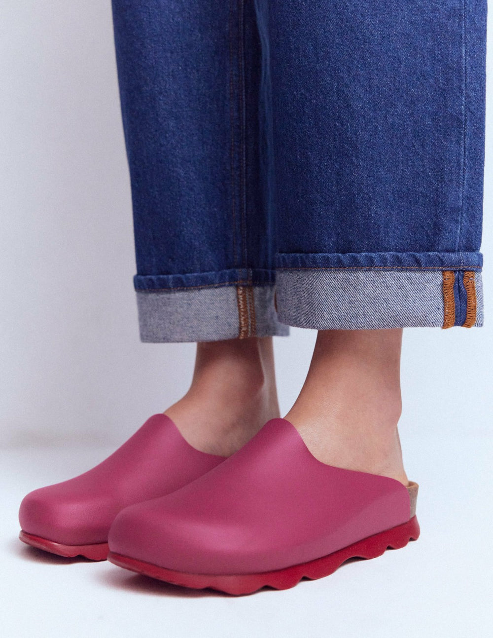 Lyla Colour Block Clogs-Pink/Red / Boden