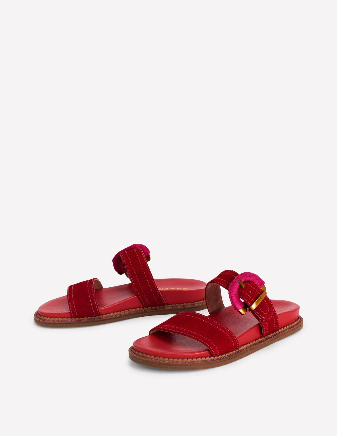 Caryl Double Strap Sandals-Post Box Red / Boden Sale