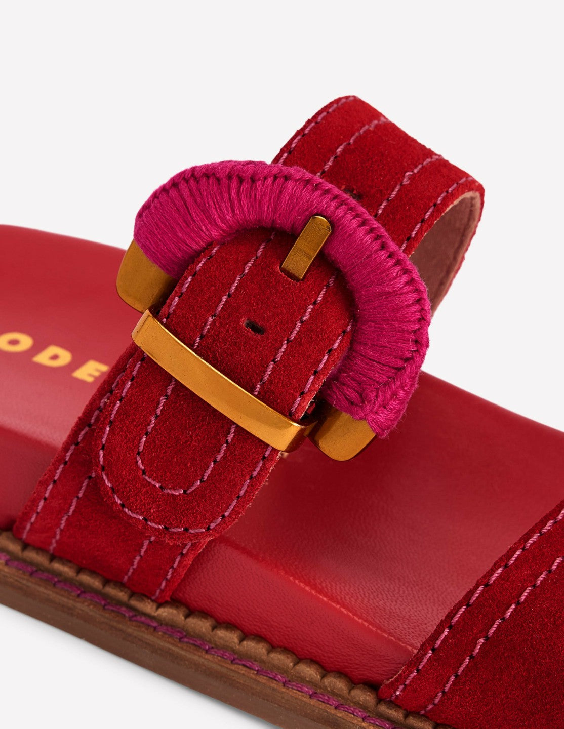 Caryl Double Strap Sandals-Post Box Red / Boden Sale