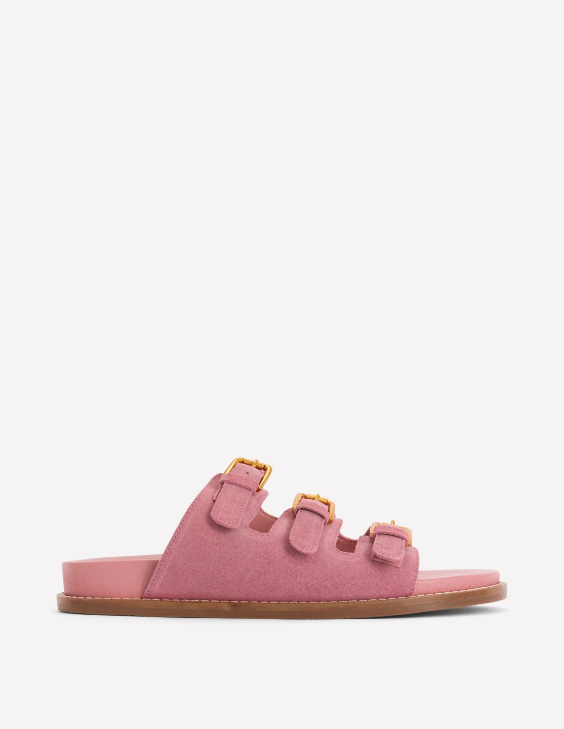 Triple Strap Footbed Sandal-Dusty Pink / Boden Online