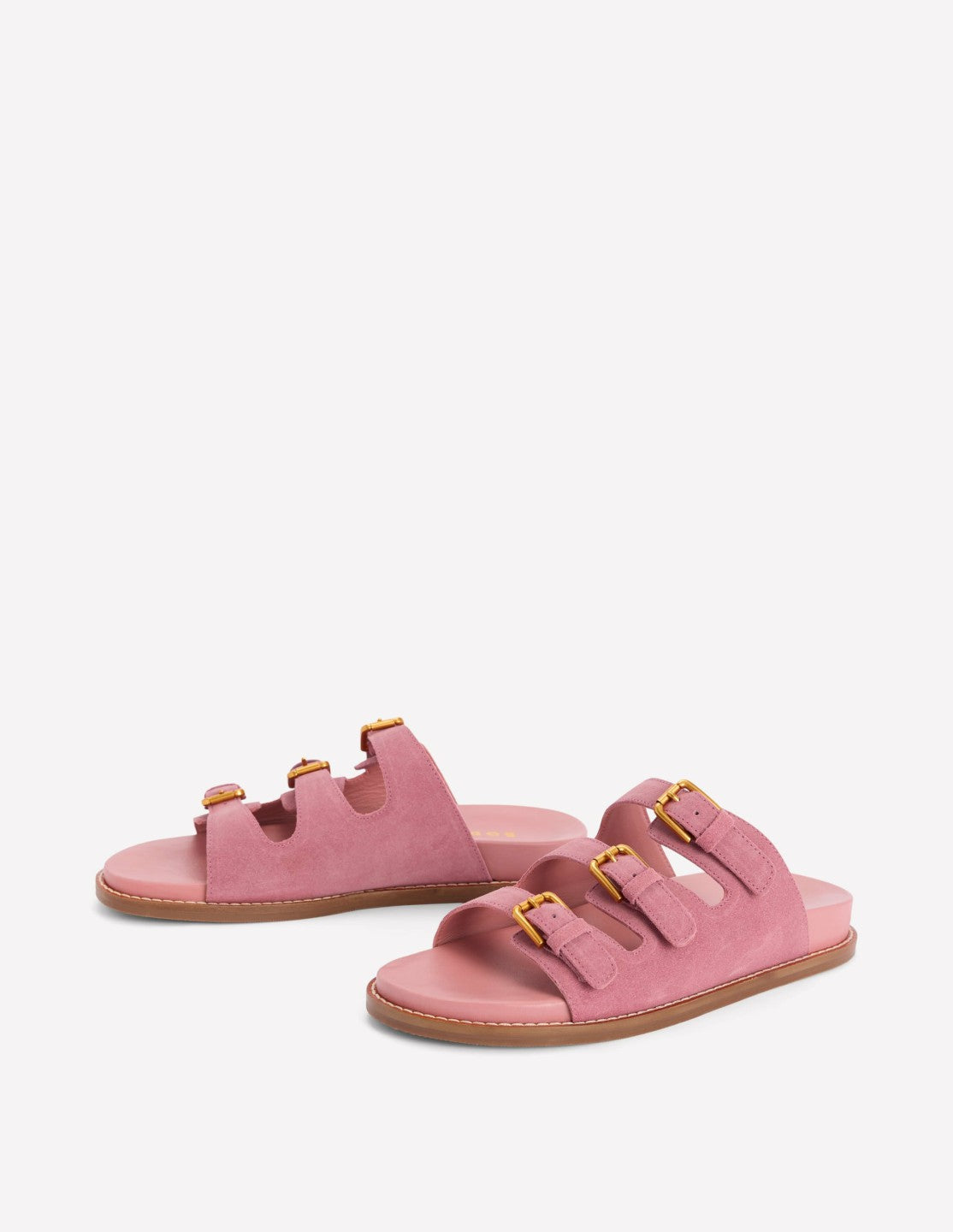 Triple Strap Footbed Sandal-Dusty Pink / Boden Online