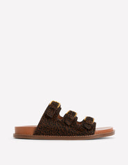 Triple Strap Footbed Sandal-Leopard / Boden Outlet