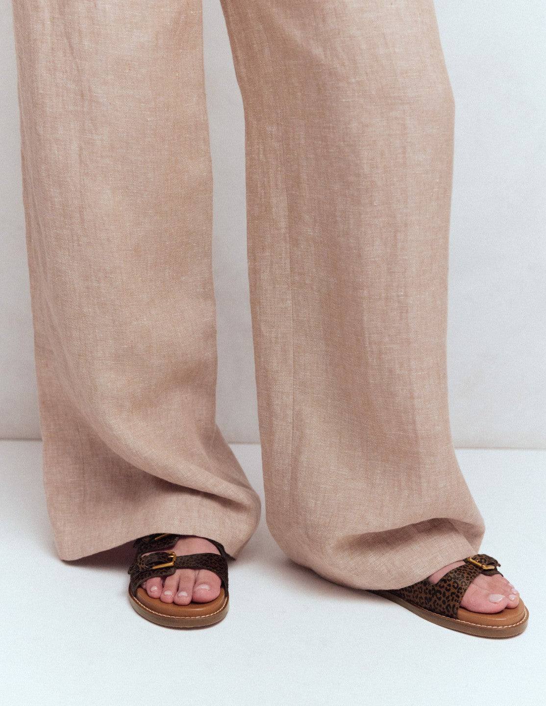 Triple Strap Footbed Sandal-Leopard / Boden Outlet