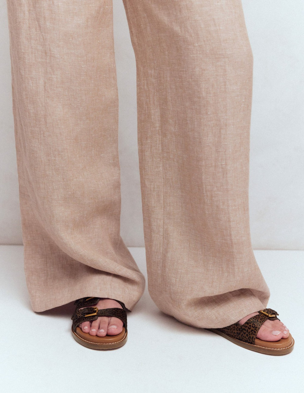 Triple Strap Footbed Sandal-Leopard / Boden Outlet