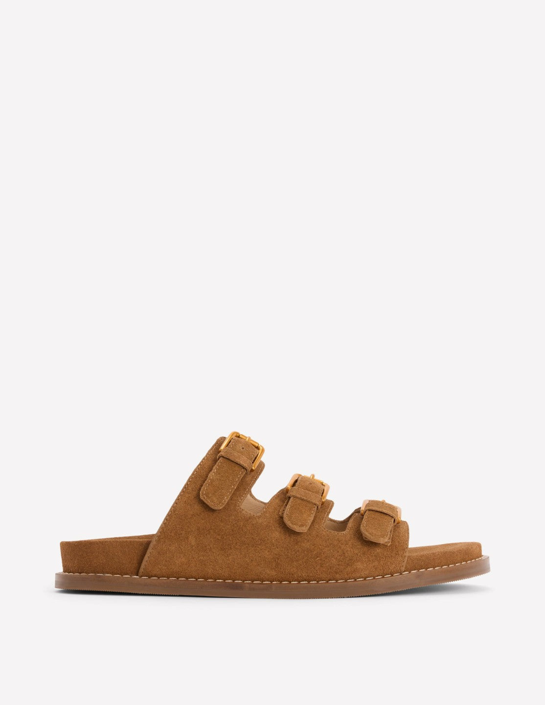 Triple Strap Footbed Sandal-Tan / Boden Discount