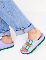 Lyla Double Buckle Sliders-Lavender Purple / Boden On sale