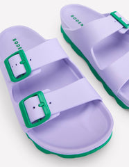 Lyla Double Buckle Sliders-Lavender Purple / Boden On sale