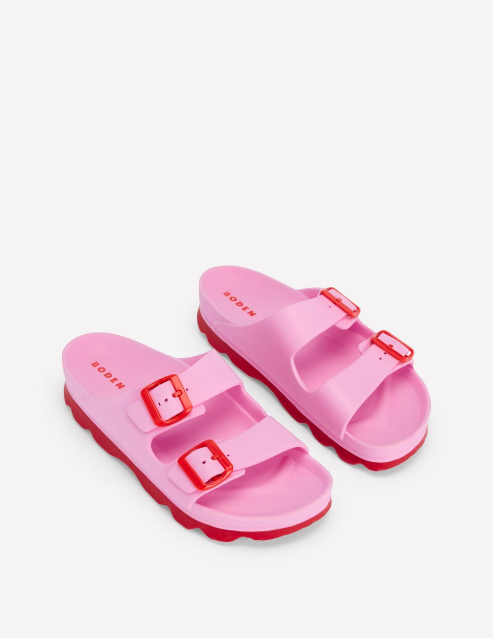 Lyla Double Buckle Sliders-Soft Pink / Boden us