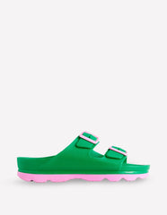 Lyla Double Buckle Sliders-Rich Emerald/Soft Pink / Boden