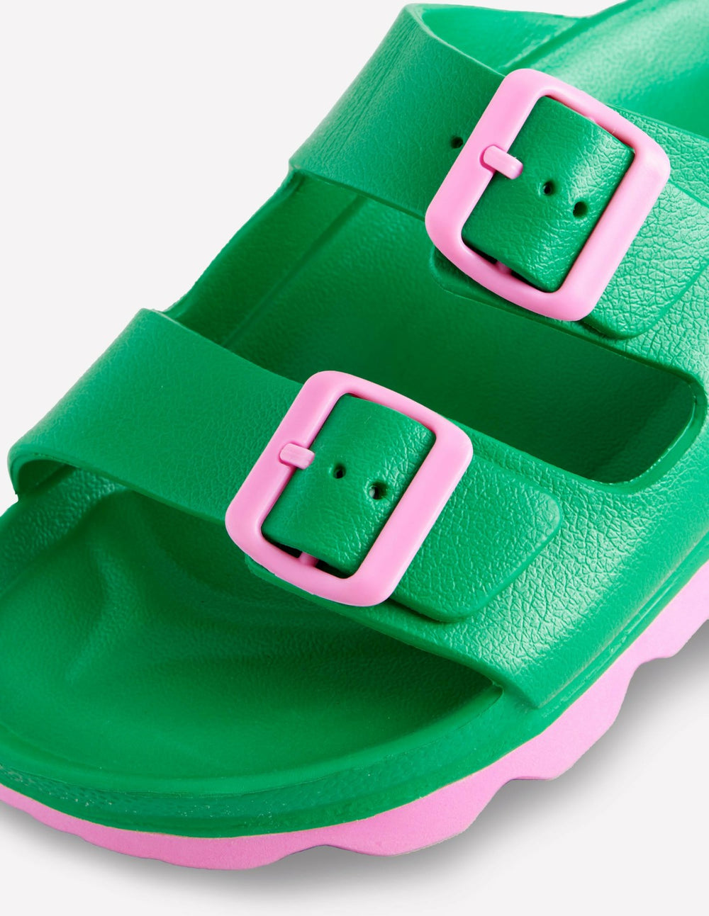 Lyla Double Buckle Sliders-Rich Emerald/Soft Pink / Boden