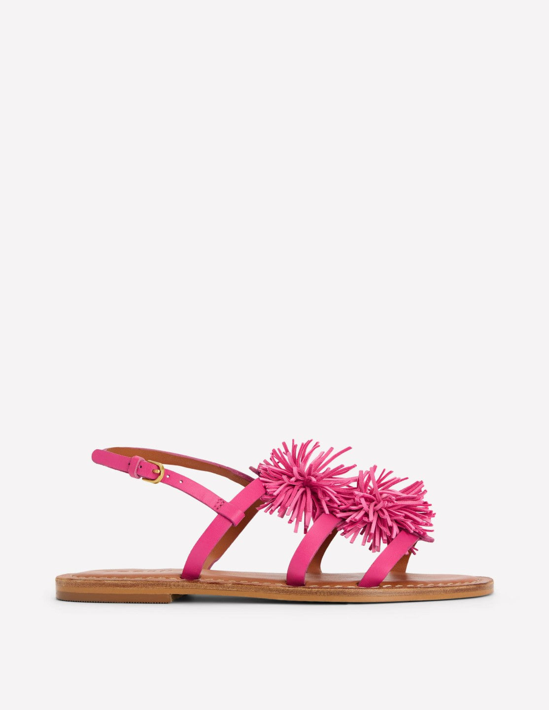Pom Pom Flat Sandals-Pink / Boden Sale