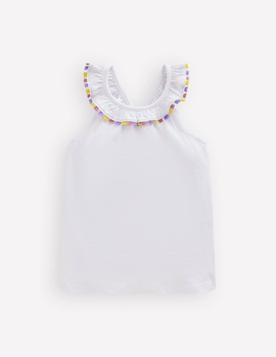 Ruffle Neck Trim Top-White / Boden Online