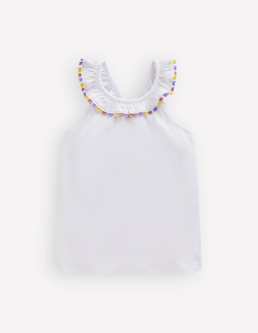 Ruffle Neck Trim Top-White / Boden Online