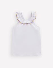 Ruffle Neck Trim Top-White / Boden Online