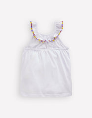 Ruffle Neck Trim Top-White / Boden Online