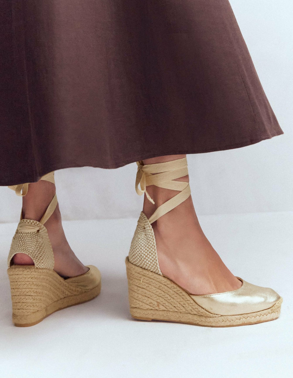 Cassie High Wedge Espadrilles-Gold / Boden Outlet