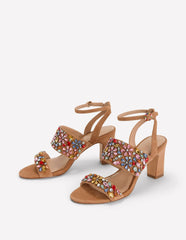 Embellished Block Heel Sandal-Tan Embellished / Boden us
