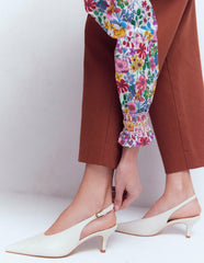 High Cut Slingback Court-Ecru / Boden