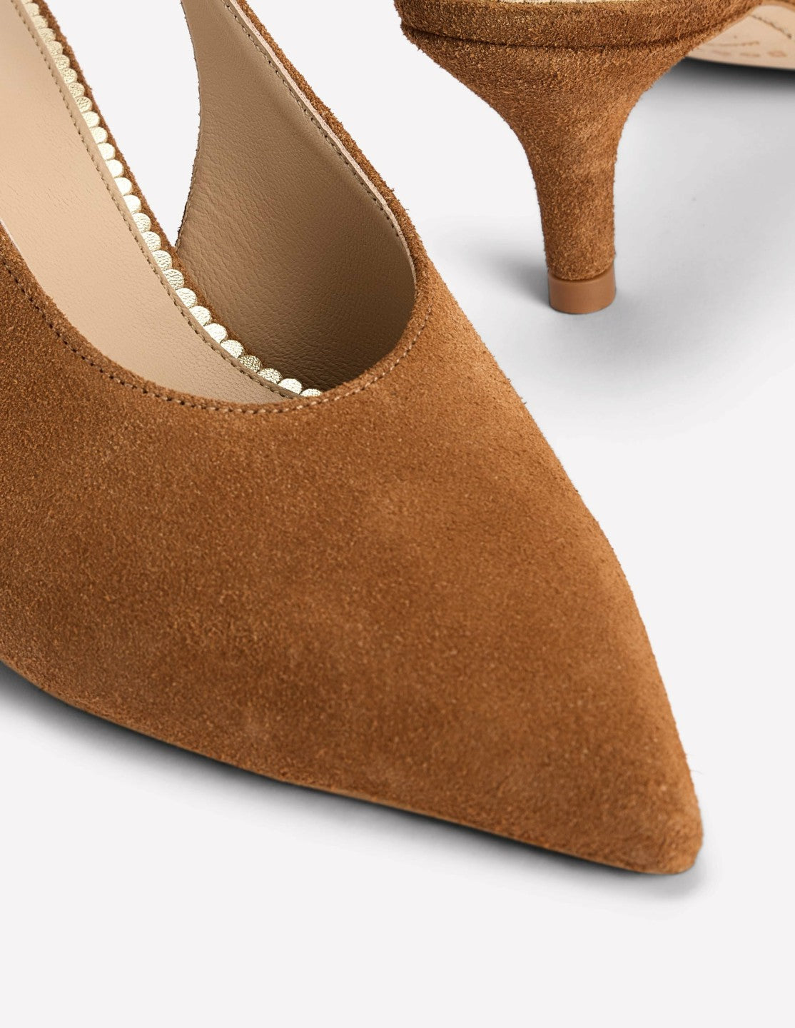 High Cut Slingback Court-Tan / Boden Outlet