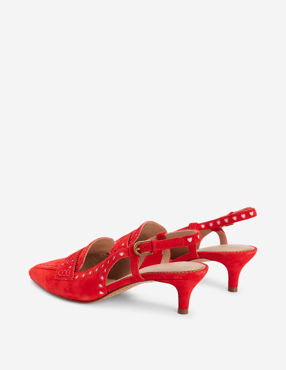 Brogue Slingback Kitten Heel-Red / Boden Discount