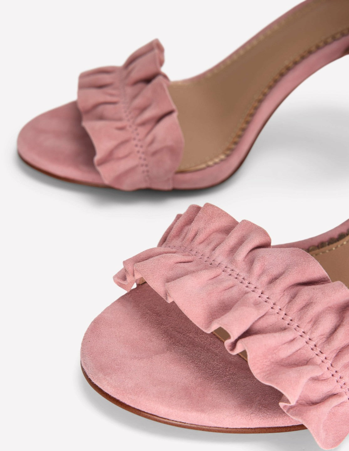 Pleat Detail Heeled Sandal-Almond Pink / Boden On sale