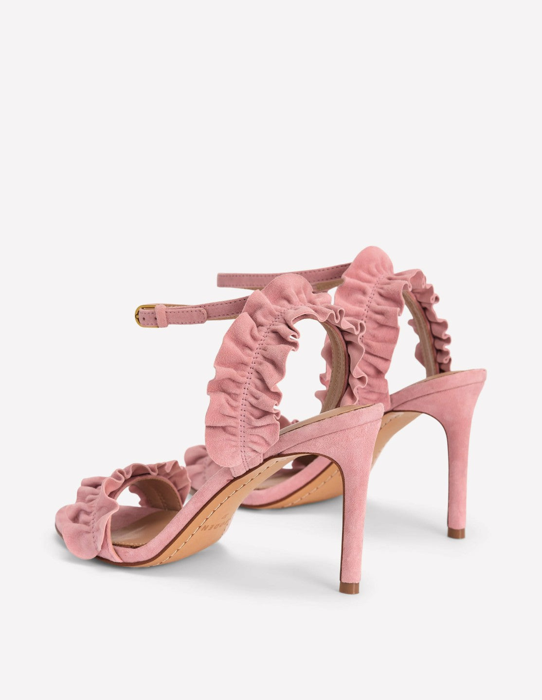 Pleat Detail Heeled Sandal-Almond Pink / Boden On sale