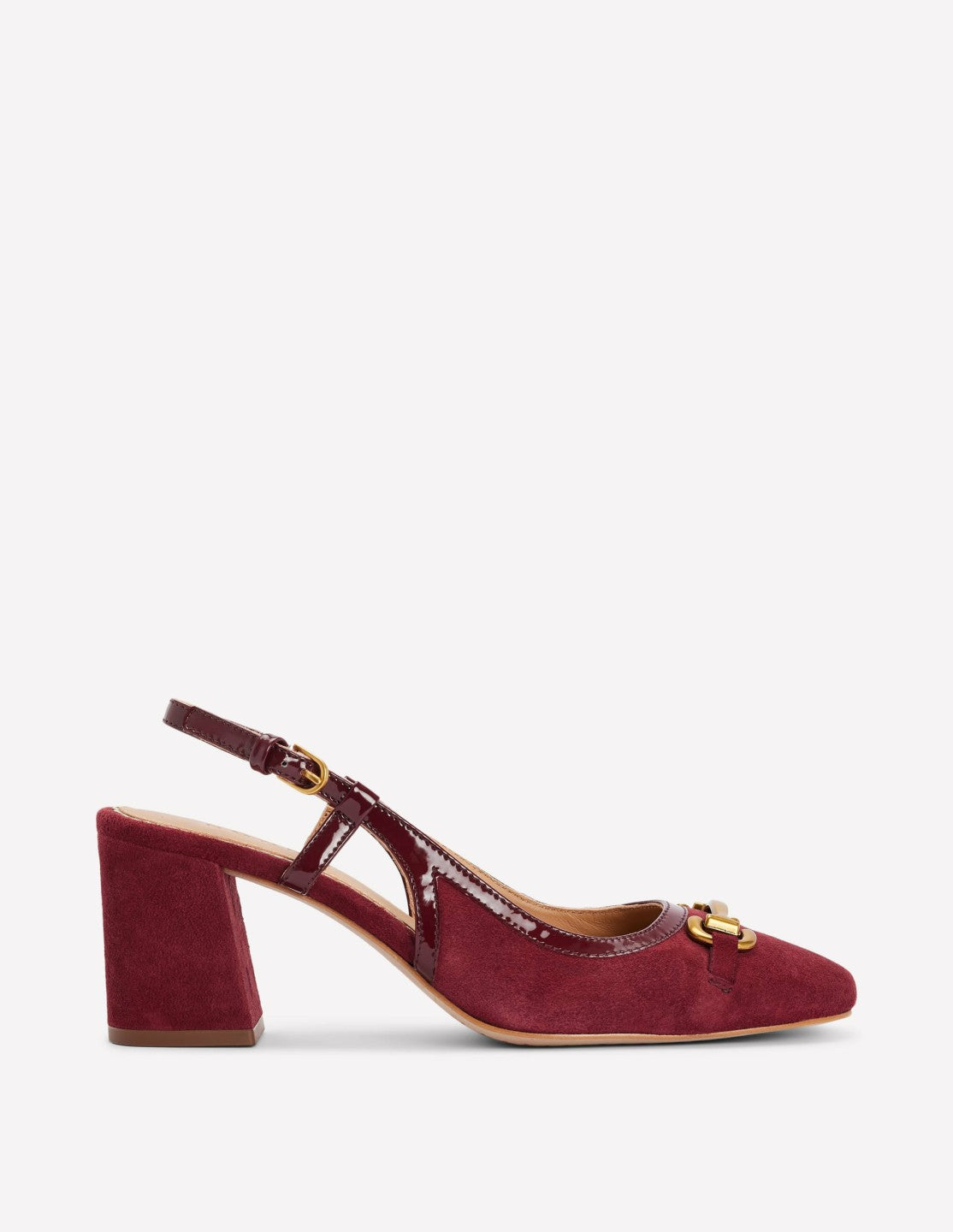 Iris Snaffle Slingback Heels-Oxblood / Boden