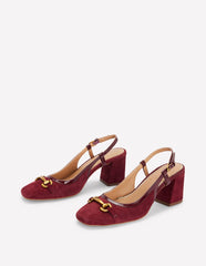 Iris Snaffle Slingback Heels-Oxblood / Boden