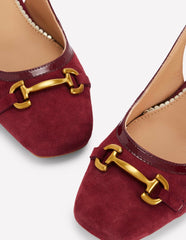 Iris Snaffle Slingback Heels-Oxblood / Boden