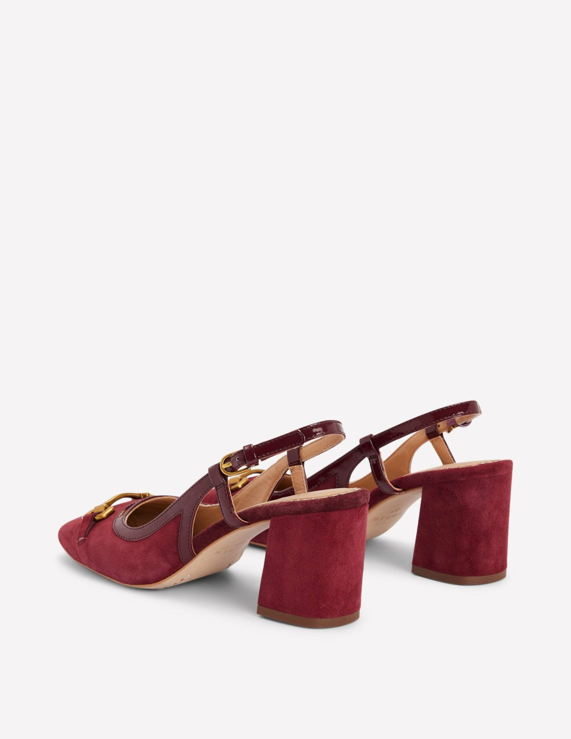 Iris Snaffle Slingback Heels-Oxblood / Boden