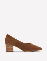 Closed Back Block Heel-Raw Umber / Boden Sale