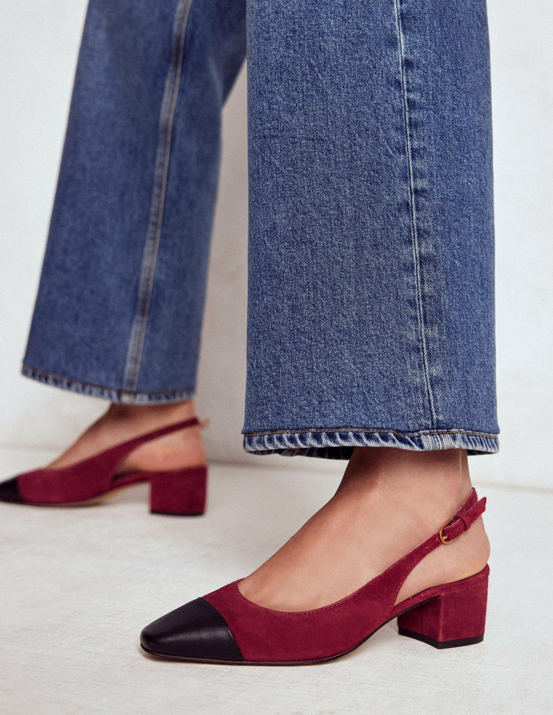 Ailsa Block Heel Slingbacks-Oxblood / Boden Outlet