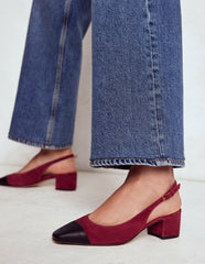 Ailsa Block Heel Slingbacks-Oxblood / Boden Outlet