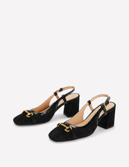 Iris Snaffle Slingback Heels-Black / Boden