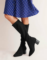 Stretch Knee Heel Boots-Black / Boden Outlet