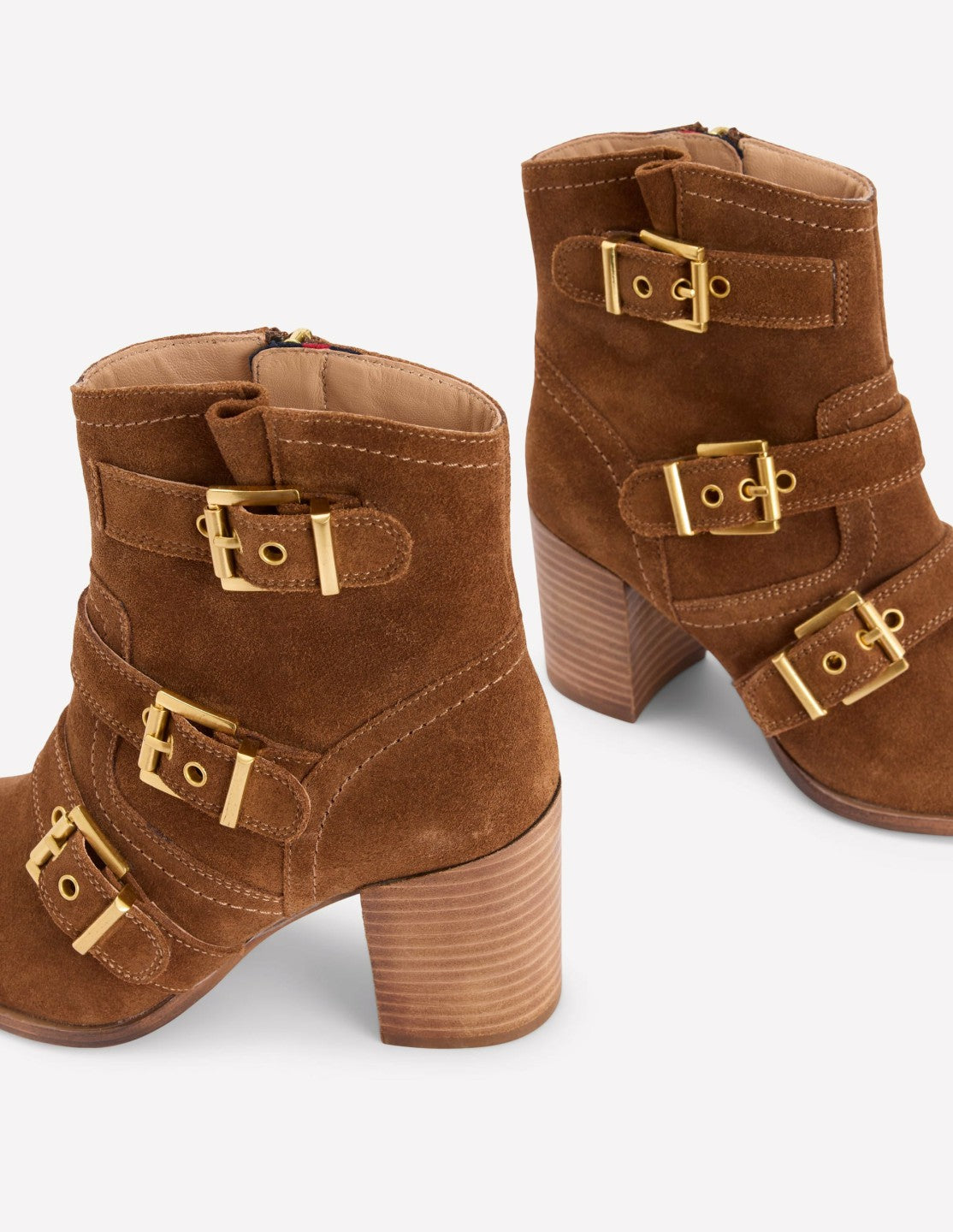 Heeled Buckled Ankle Boot-Cognac / Boden Discount