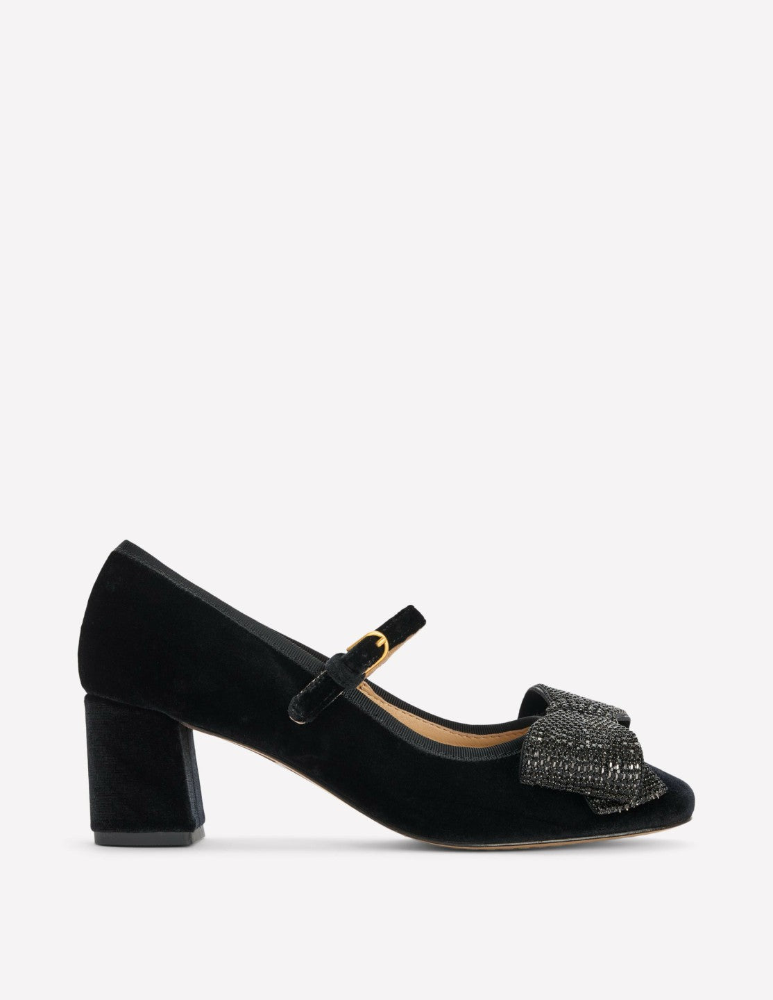 Embellished Bow Block Heels-Black / Boden On sale