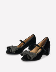 Embellished Bow Block Heels-Black / Boden On sale
