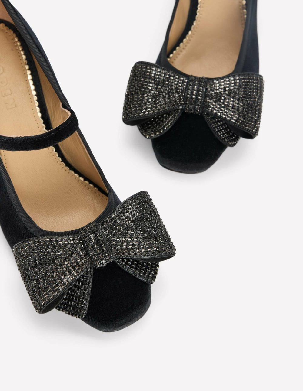 Embellished Bow Block Heels-Black / Boden On sale