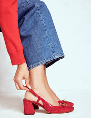 Iris Snaffle Slingback Heels-Post Box Red / Boden Sale