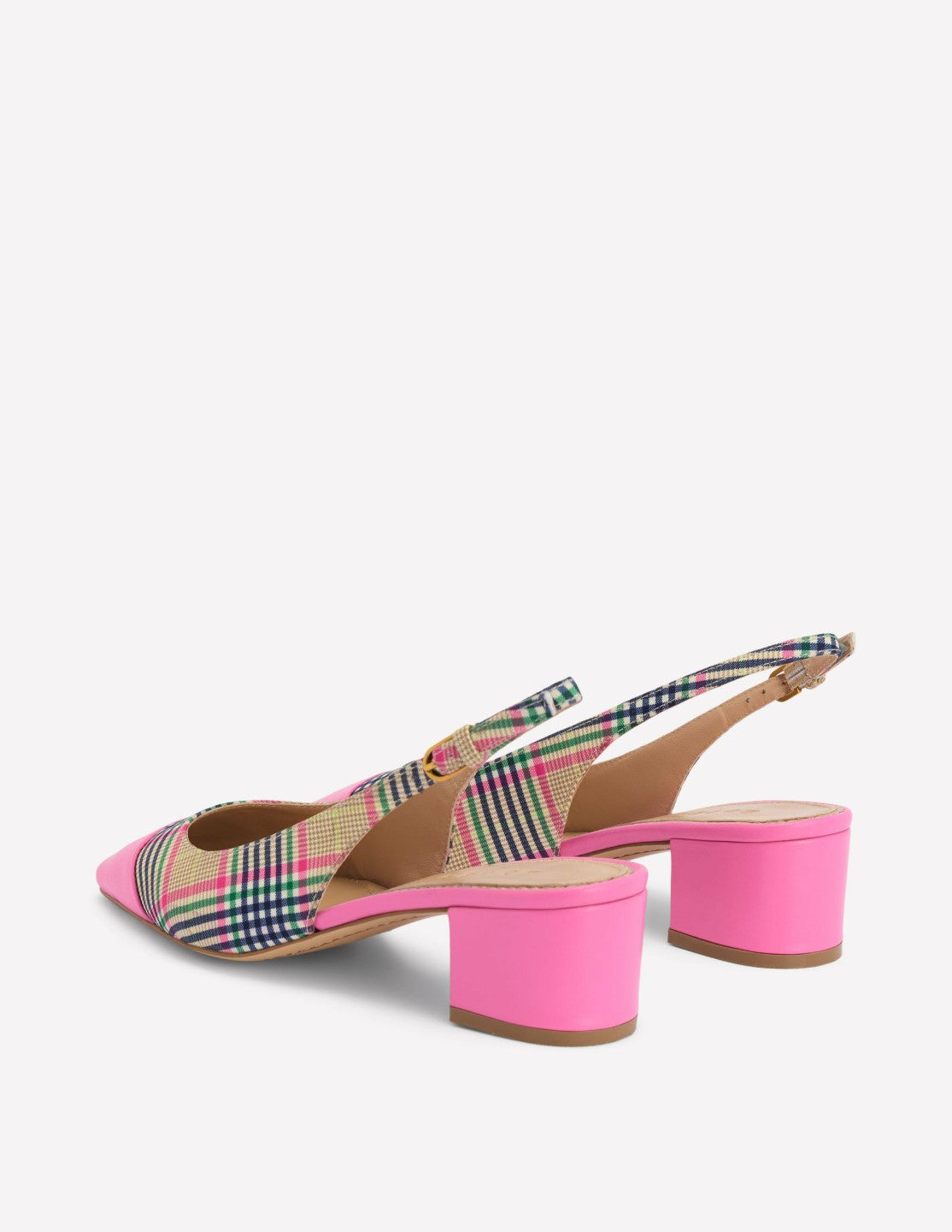Ailsa Block Heel Slingbacks-Multi Check / Boden Online
